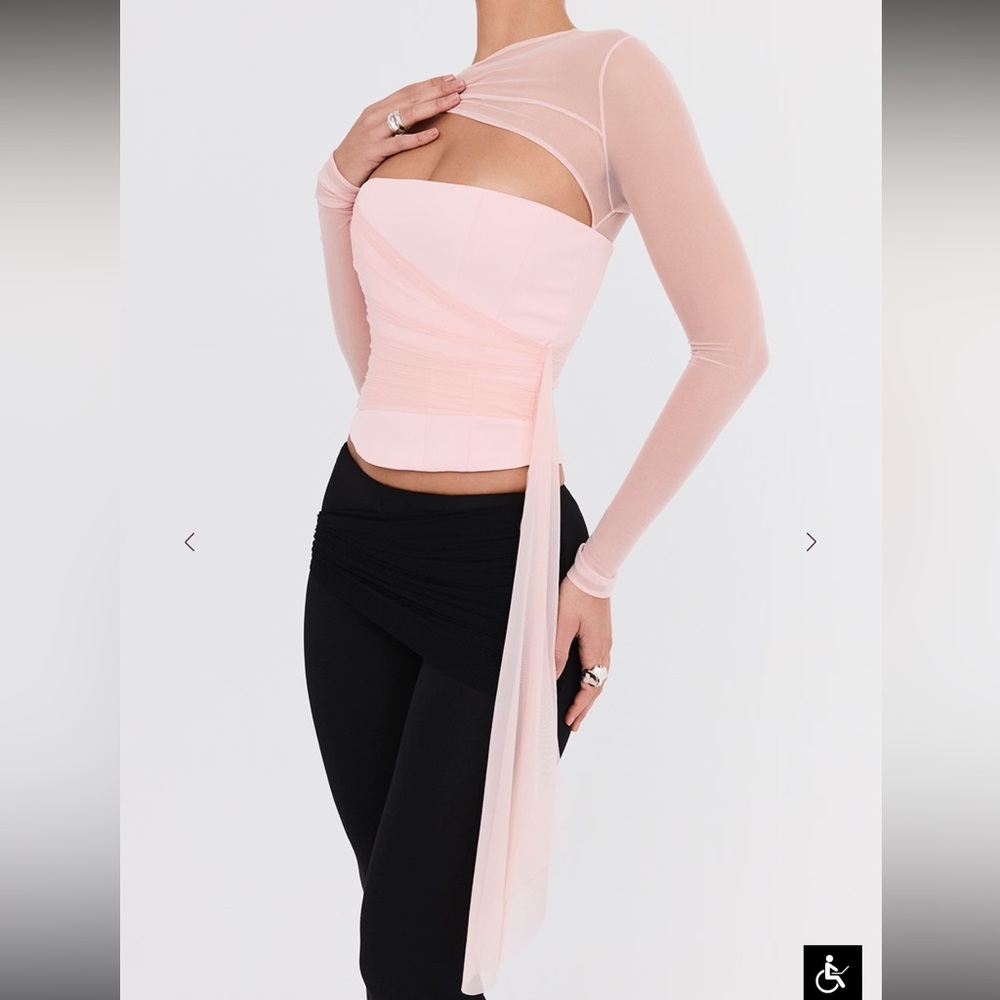 House of CB Mistress Rocks Peony Long Sleeve Corset - Picture 5 of 16